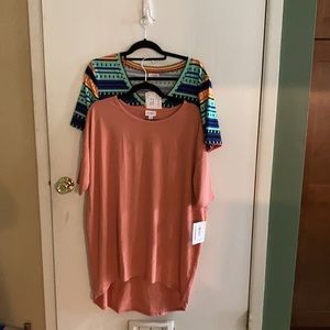 Set of 2 LuLaRoe short-sleeve tunic tops